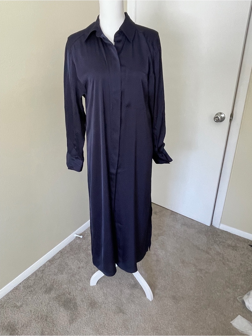 H&M Navy Long Sleeve Shirt Dress